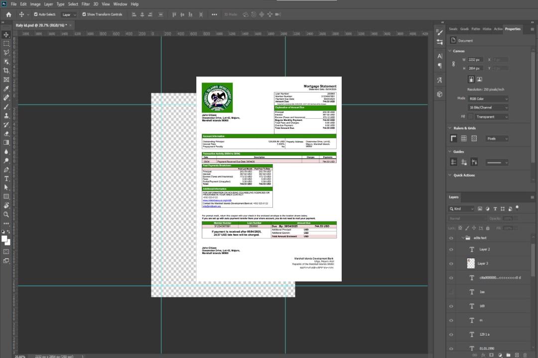 Modèle Word et PDF de relevé hypothécaire de la Banque de développement des Îles Marshall template Modèle Word et PDF de relevé hypothécaire de la Banque de développement des Îles Marshall template